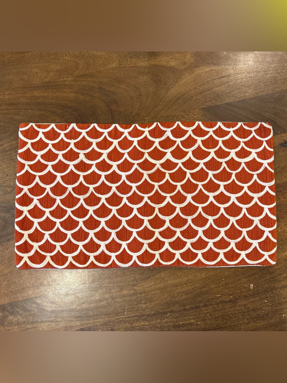 West Elm Orange and White Scallop Accent Pillow Cover